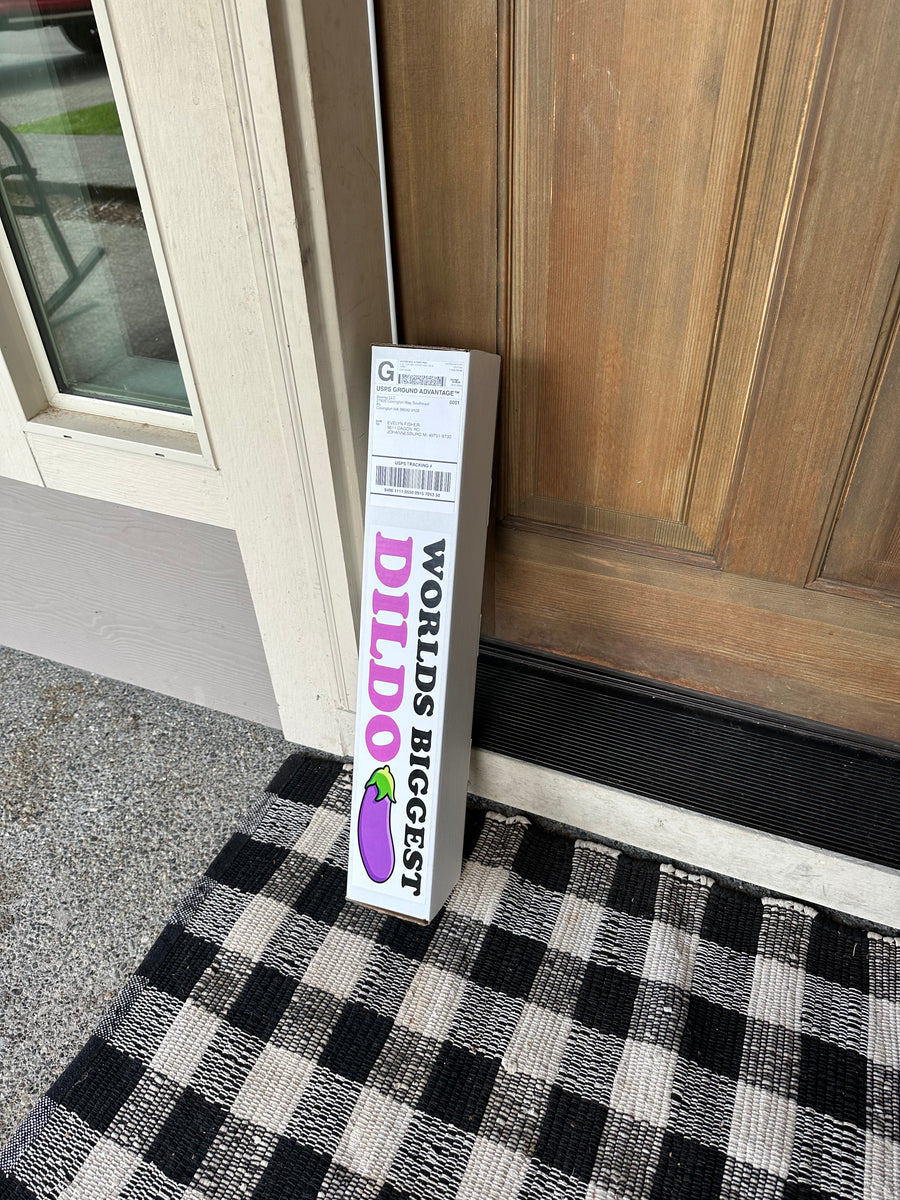 Worlds Biggest Dildo Mail Prank Package Box Tube