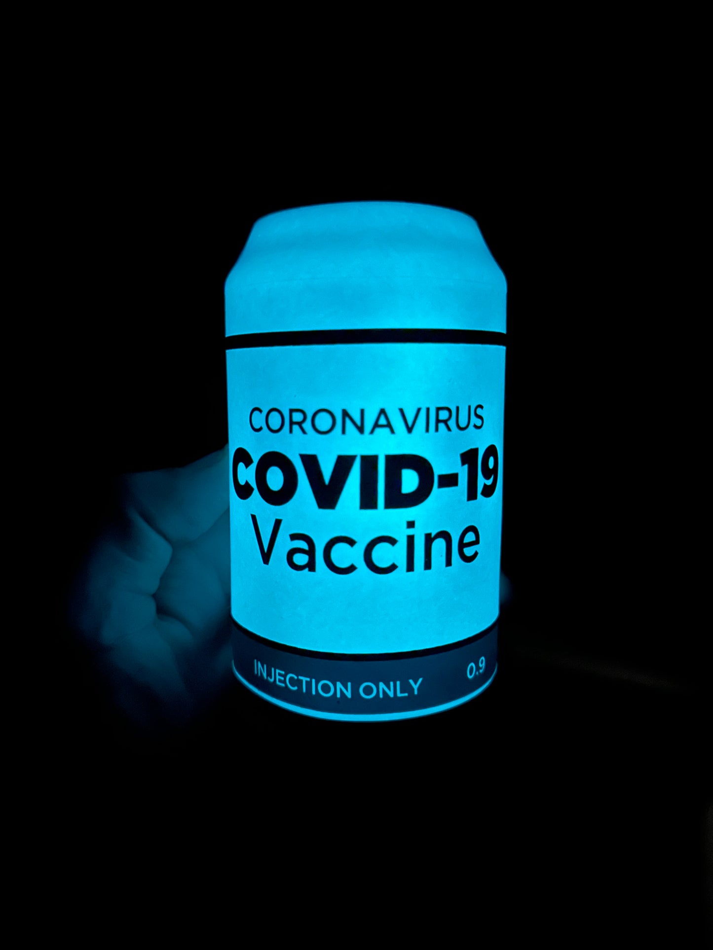 Covid-19 Vaccine Beersy Silicone Sleeve Hide-a-Beer Can Cooler (GLOW)