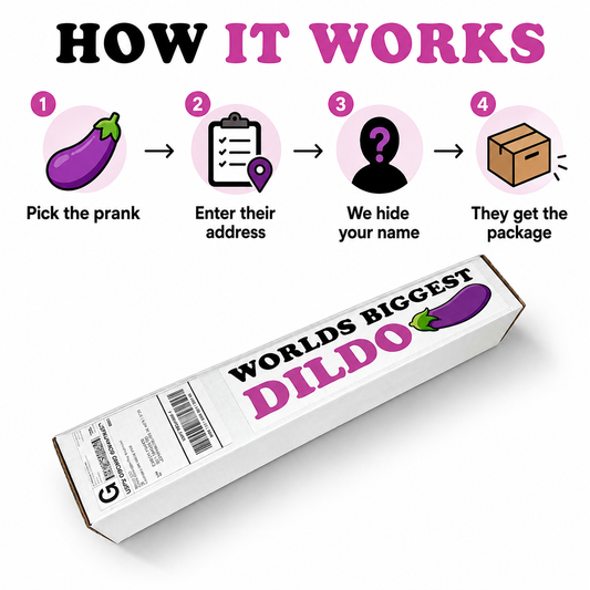 Worlds Biggest Dildo Mail Prank Package Box Tube
