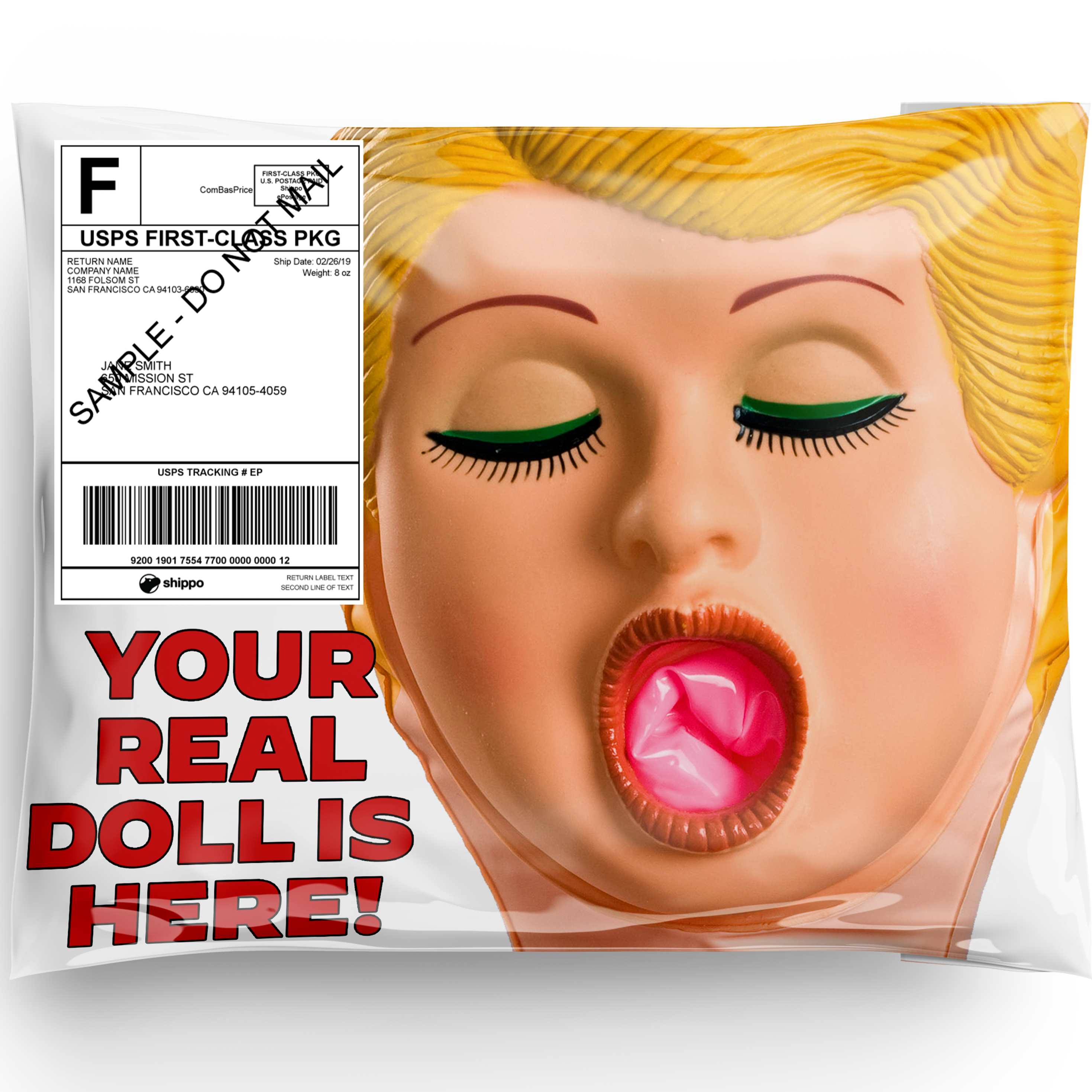Blow Up Doll Prank Package