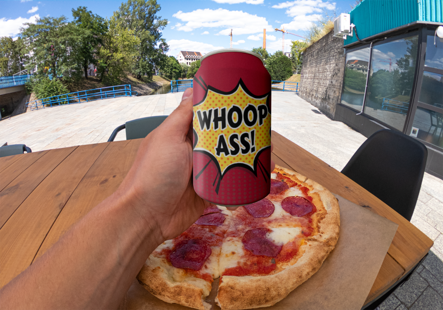 Whoop Ass Beersy Silicone Sleeve Hide-a-Beer Can Cooler