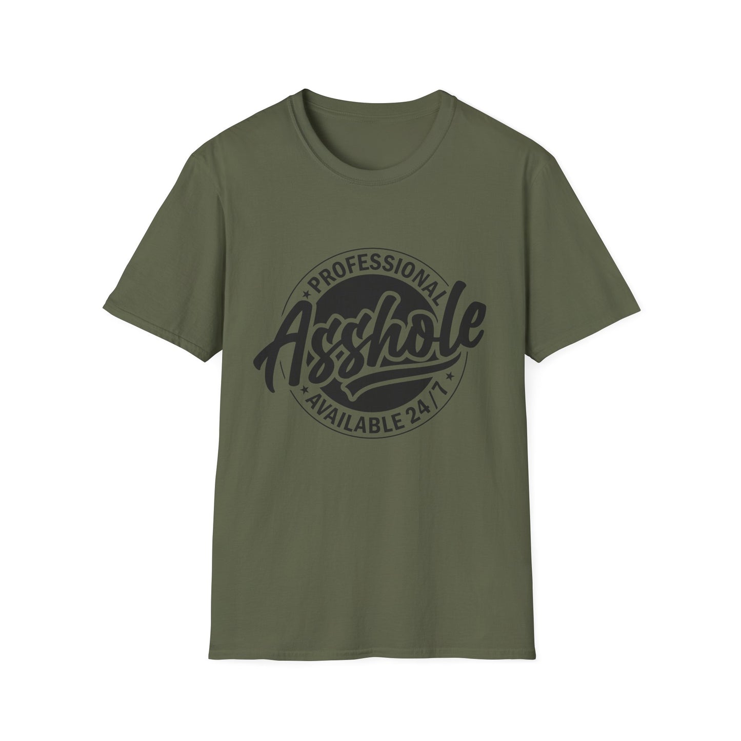 T-Shirt — "Professional Asshole" Graphic Tee (Available 24/7)