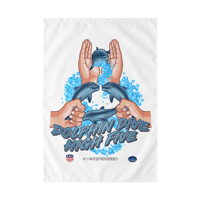 Dolphin Dive High Five Outdoor Flag