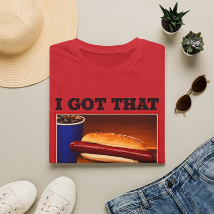 T-Shirt — 'I Got That Kirkland Hot Dog' Vintage Grocery Graphic Tee
