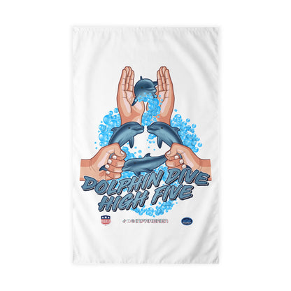 Dolphin Dive High Five Outdoor Flag