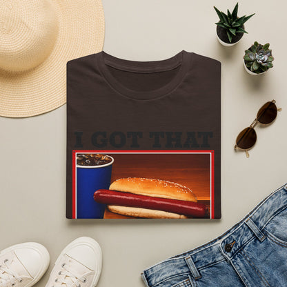 T-Shirt — 'I Got That Kirkland Hot Dog' Vintage Grocery Graphic Tee