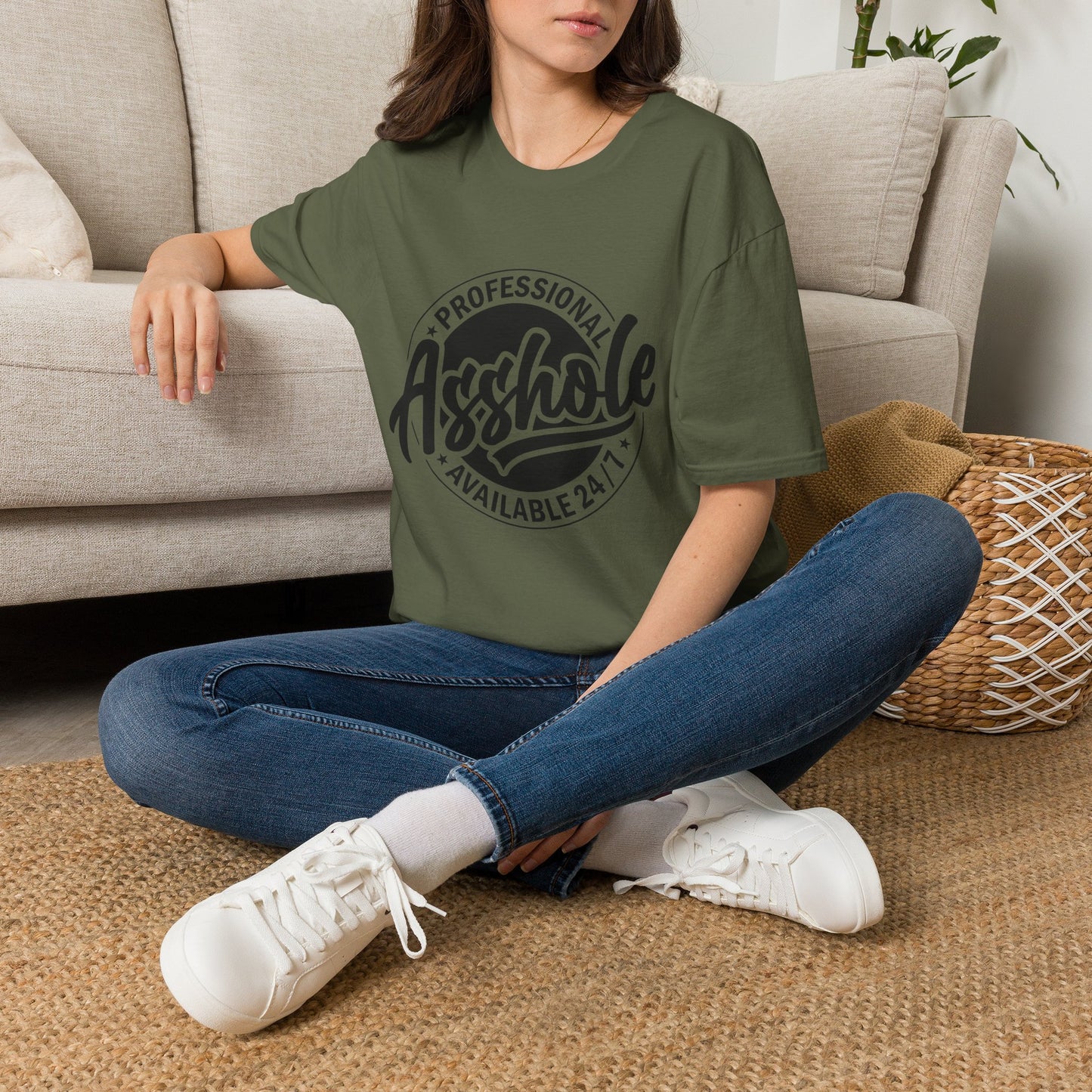 T-Shirt — "Professional Asshole" Graphic Tee (Available 24/7)