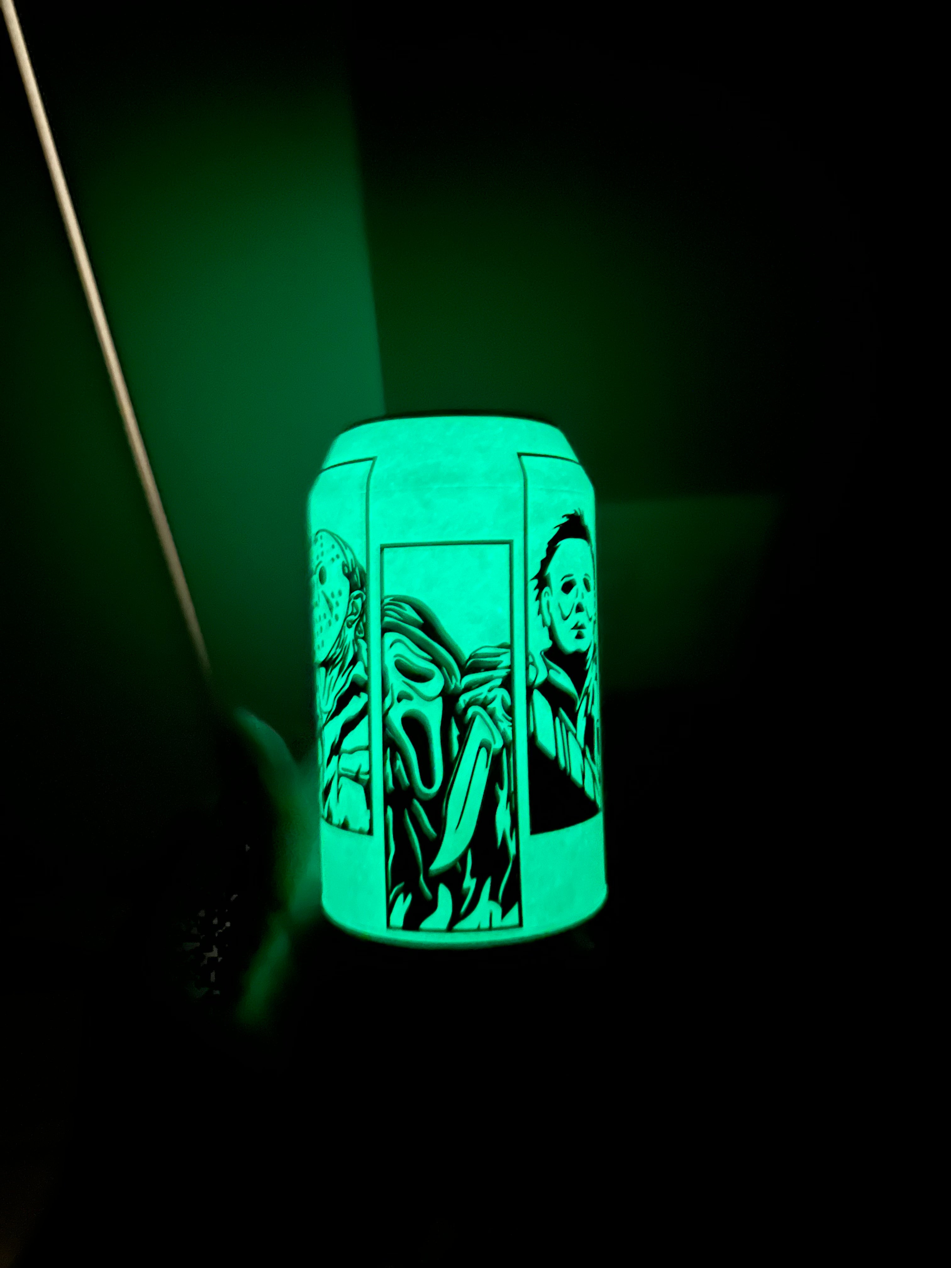 Halloween GLOW IN THE DARK Beersy Silicone Sleeve Hide-a-Beer Can Cooler