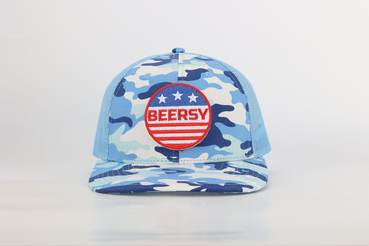 Camo Snapback Hat with Interchangeable Velcro Logo Patch