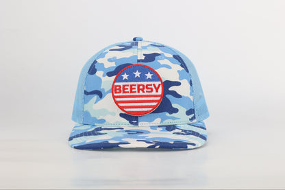 Camo Snapback Hat with Interchangeable Velcro Logo Patch