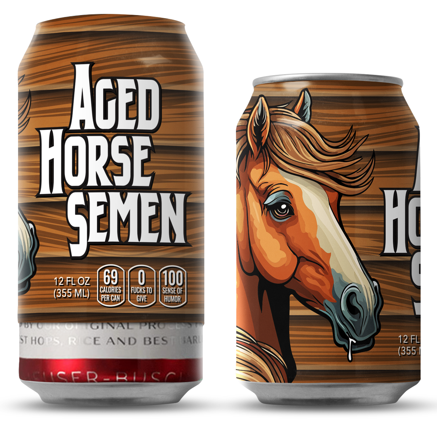 Aged Horse Semen Beersy Silicone Sleeve Hide-a-Beer Can Cooler