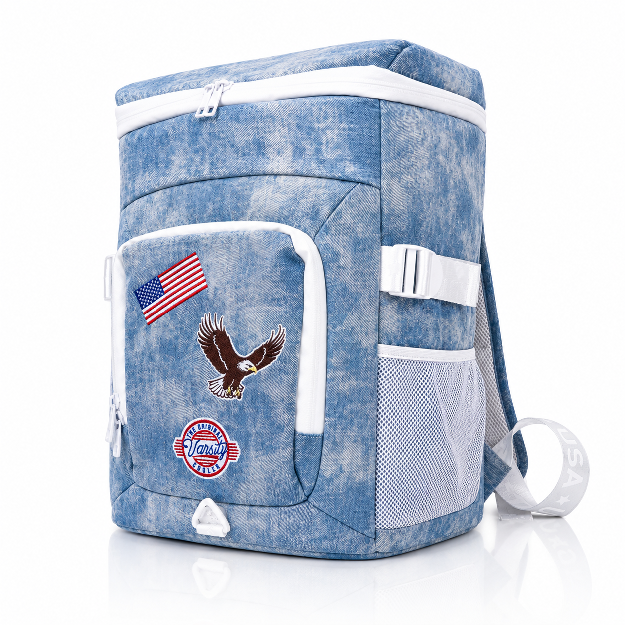 American Denim Backpack Cooler