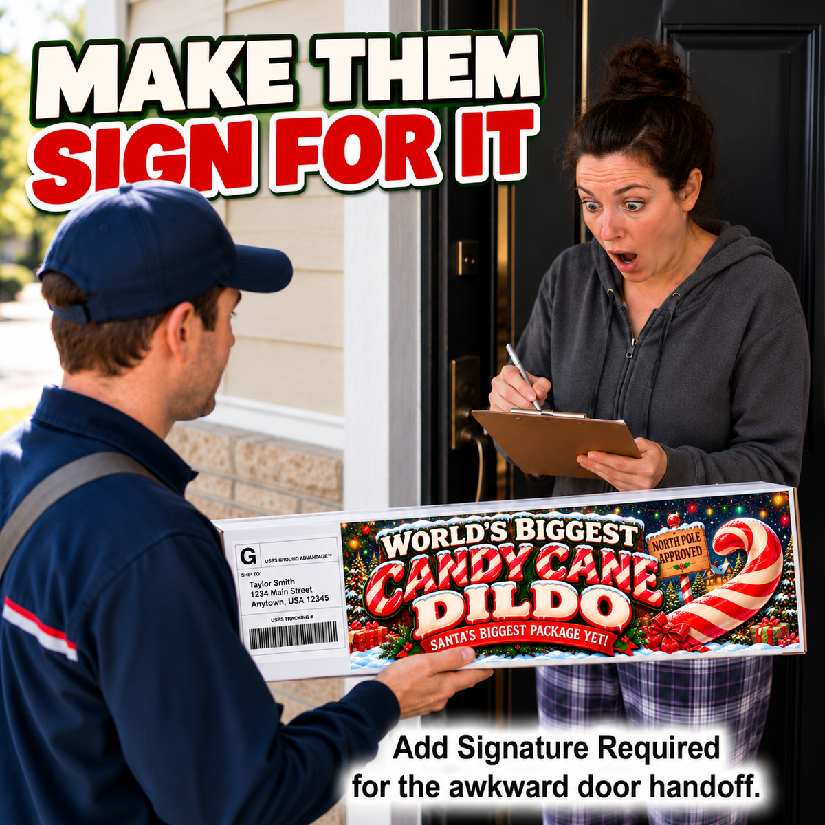 World's Biggest Candy Cane Dildo Prank Package