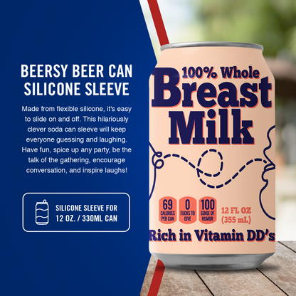 Breast Milk Beersy Silicone Sleeve Hide-a-Beer Can Cooler