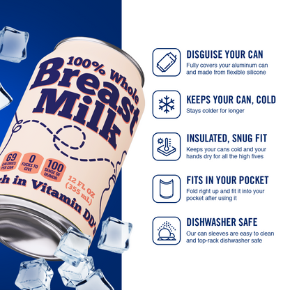 Breast Milk Beersy Silicone Sleeve Hide-a-Beer Can Cooler