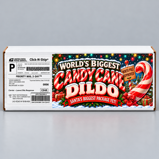 World's Biggest Candy Cane Dildo Prank Package