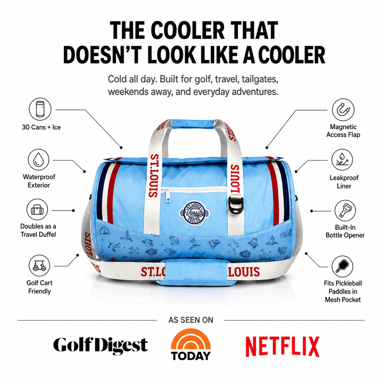 St Louis Baseball Duffel Cooler