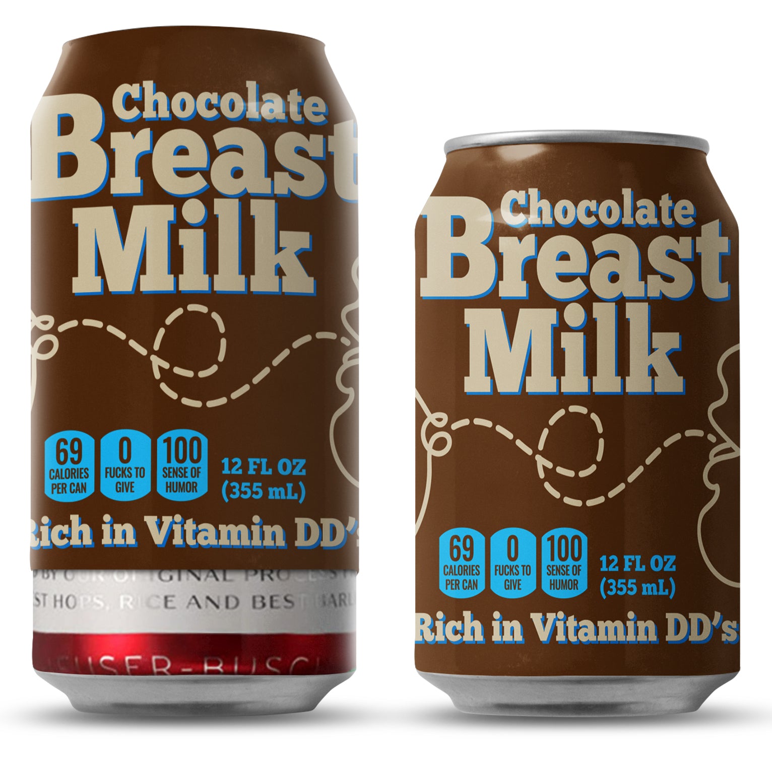 Chocolate Breast Milk Beersy Silicone Sleeve HideaBeer Can Cooler