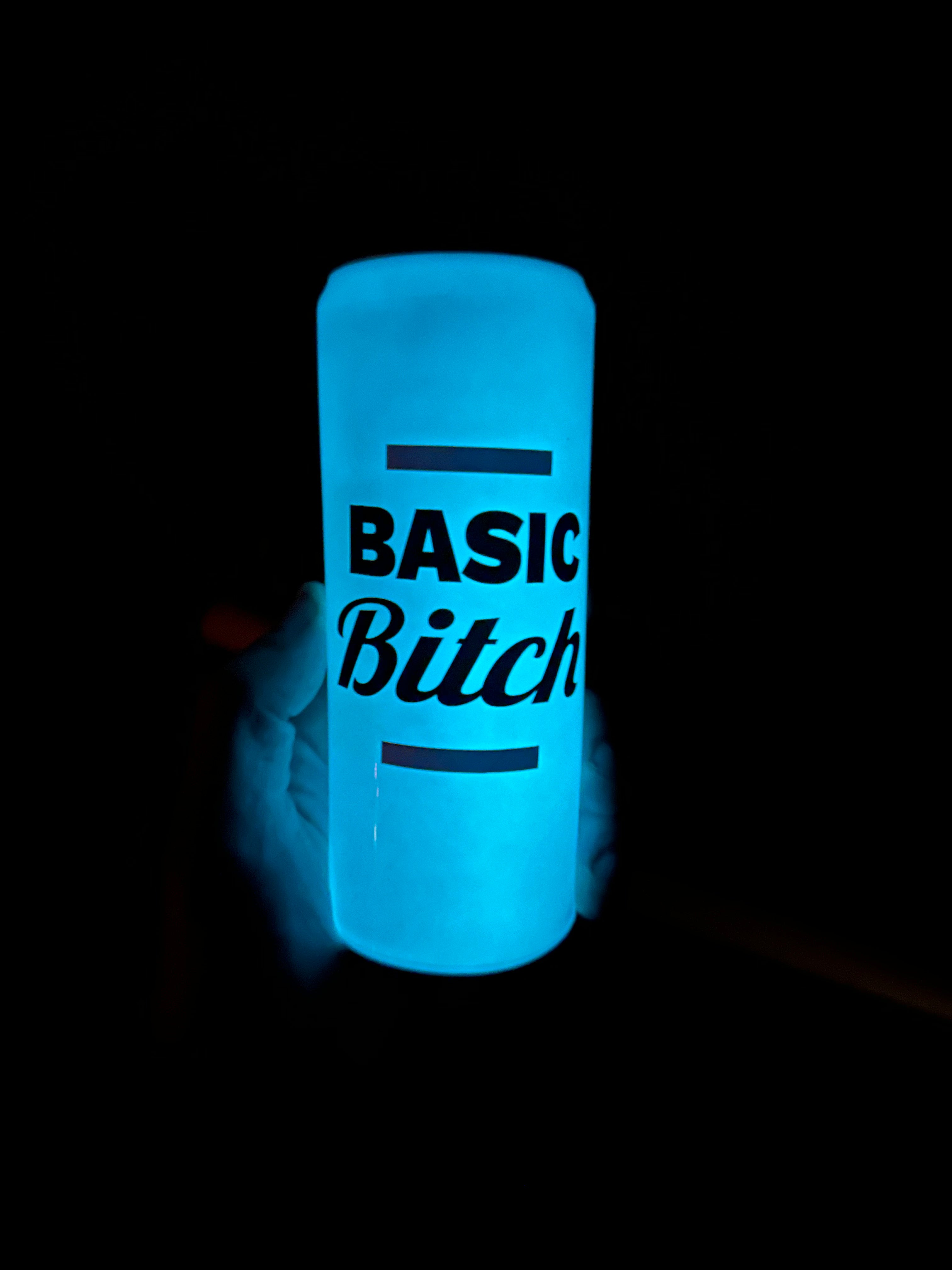 Basic Bitch Slim Can Beersy Sleeve (GLOW IN THE DARK)