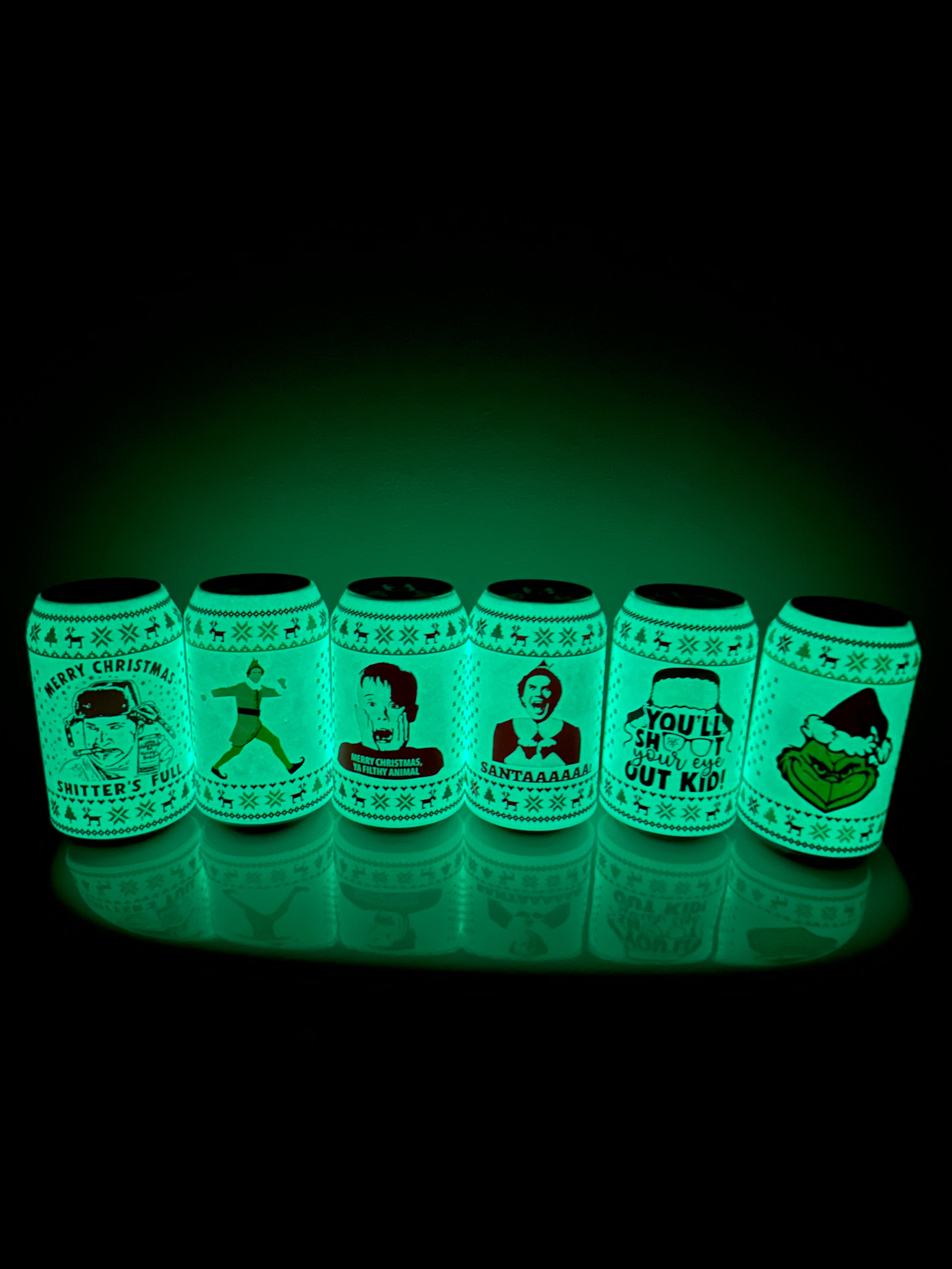 Christmas Beersy Can Covers (GLOW IN THE DARK)