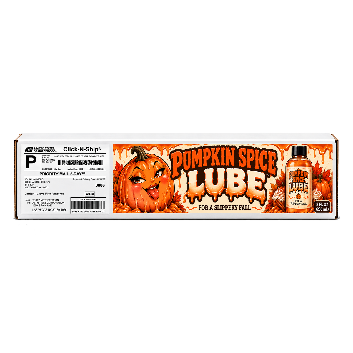 Pumpkin Spice Lube Prank Package