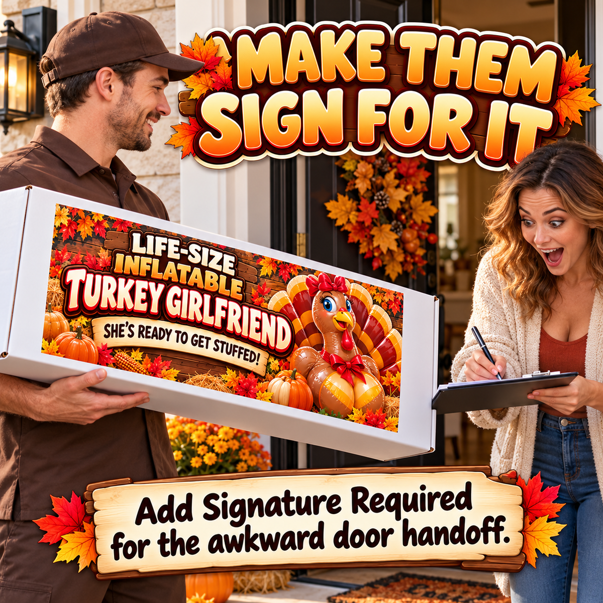 Inflatable Turkey Girlfriend Prank Package