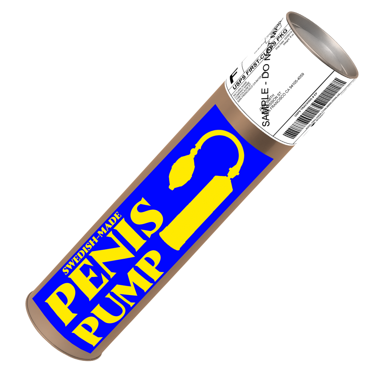 Swedish-Made Penis Pump Prank Package Tube
