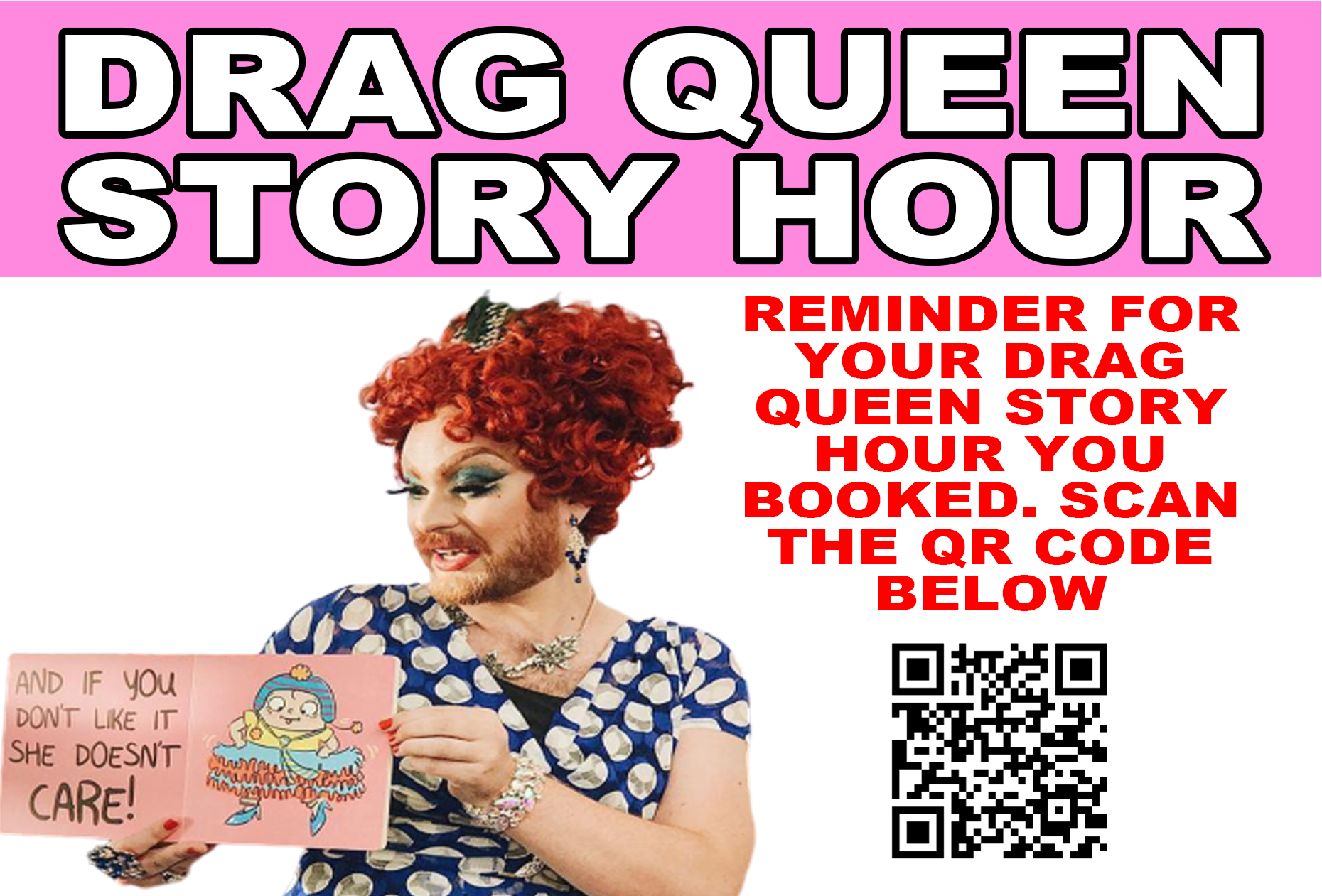 Drag Queen Story Hour Reminder Prank Post Card