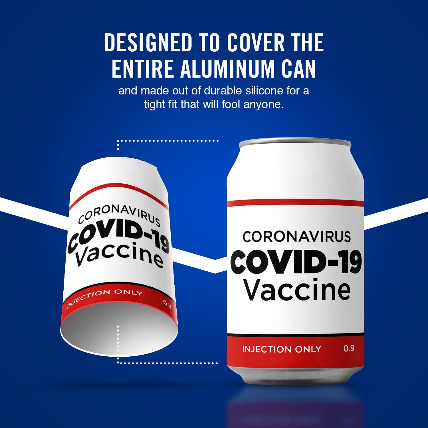 Covid-19 Vaccine Beersy Silicone Sleeve Hide-a-Beer Can Cooler (GLOW)