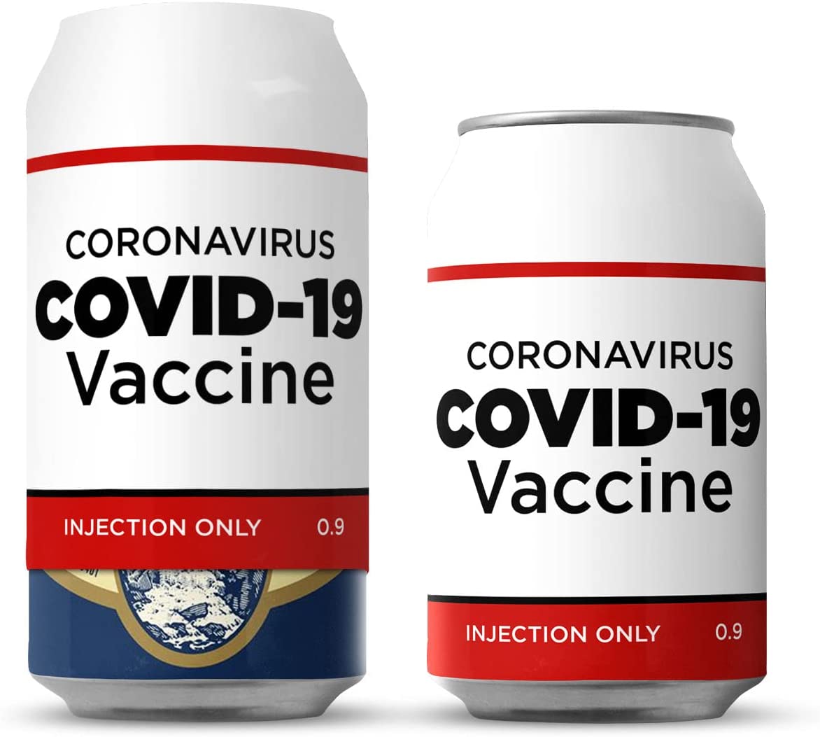 Covid-19 Vaccine Beersy Silicone Sleeve Hide-a-Beer Can Cooler (GLOW)