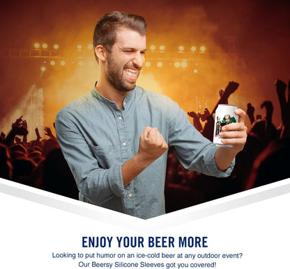 Biden The Quicker Fucker Upper Beersy Silicone Sleeve Hide-a-Beer Can Cooler