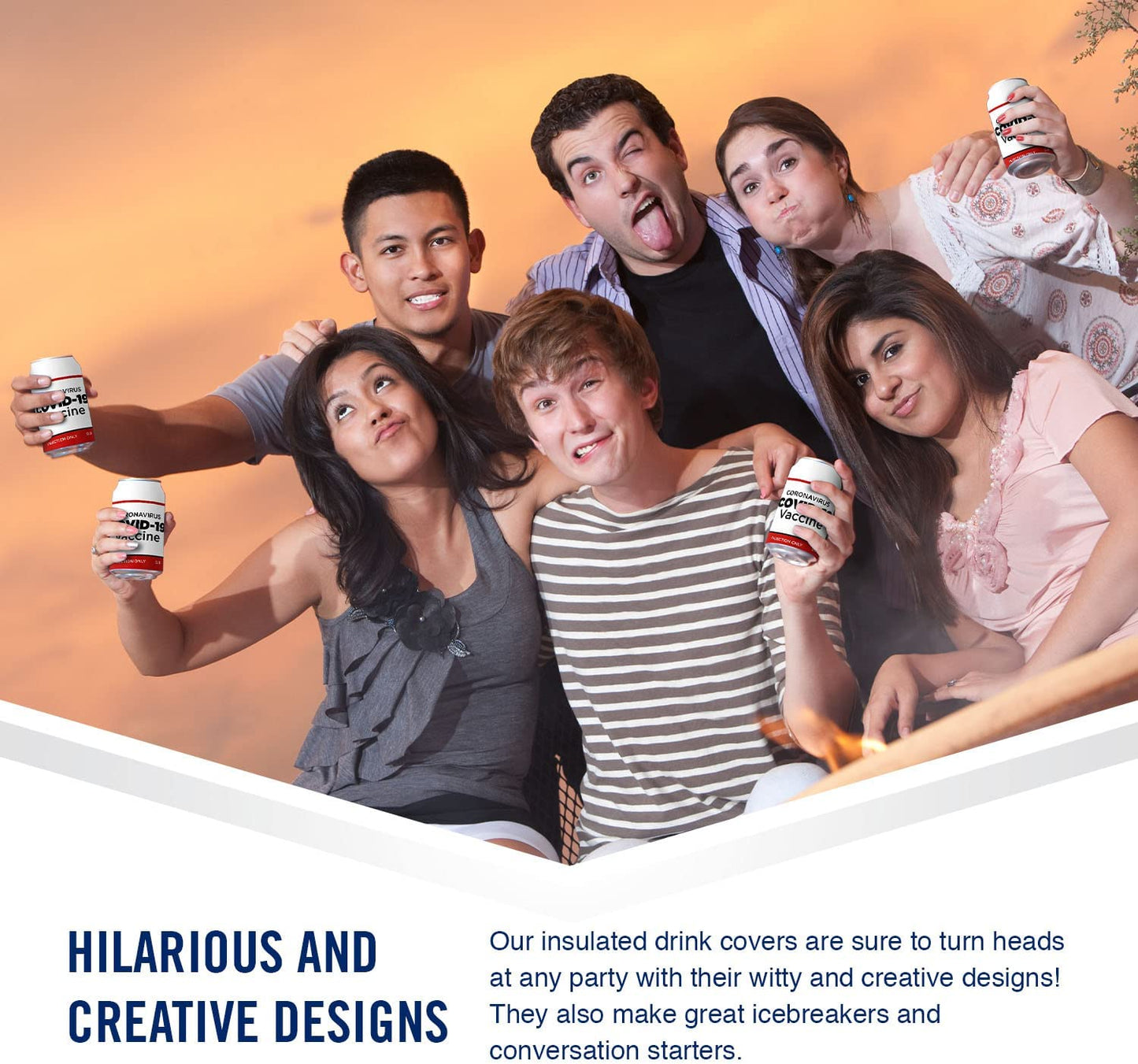 Covid-19 Vaccine Beersy Silicone Sleeve Hide-a-Beer Can Cooler (GLOW)