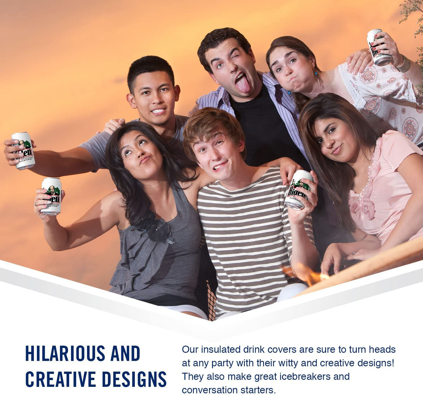 Biden The Quicker Fucker Upper Beersy Silicone Sleeve Hide-a-Beer Can Cooler