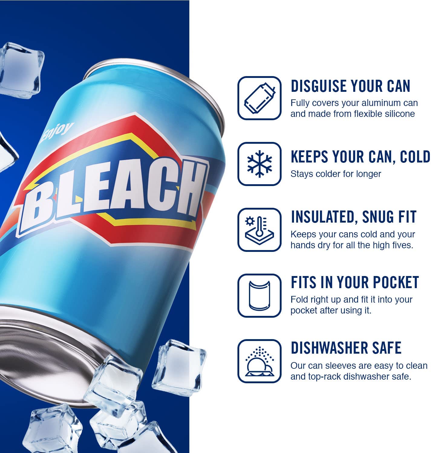 BLEACH Beersy Silicone Sleeve Hide-a-Beer Can Cooler