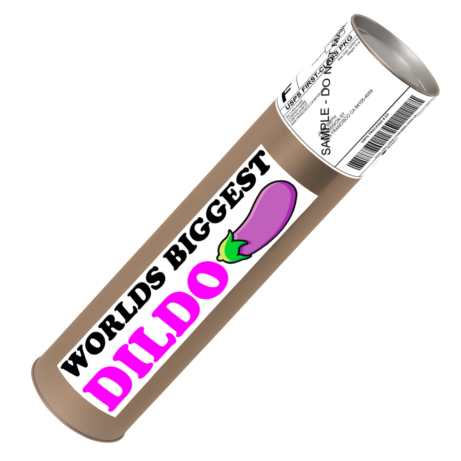 Worlds Biggest Dildo Prank Package Tube