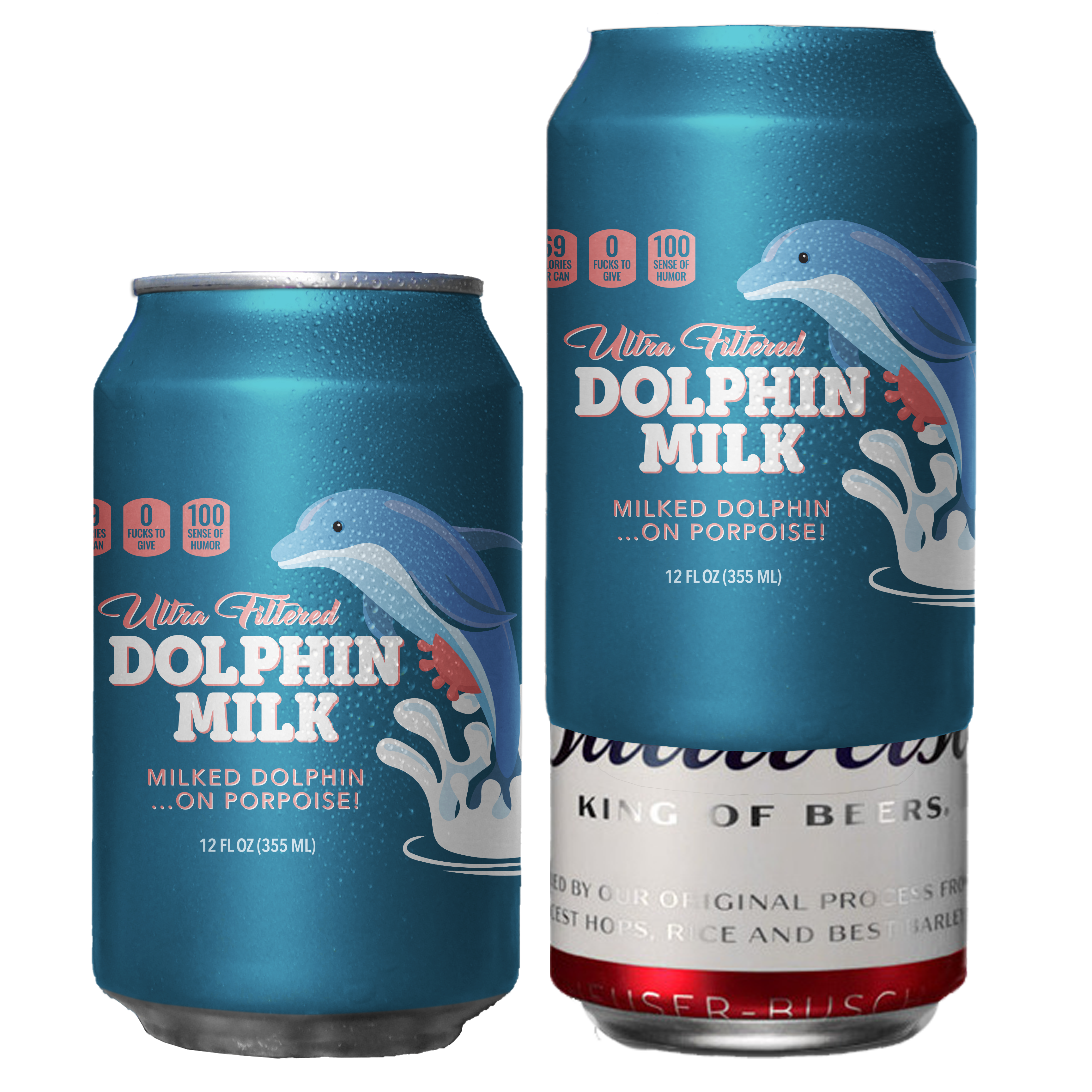 Dolphin Milk Beersy Silicone Sleeve Hide-a-Beer Can Cooler