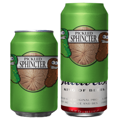 Pickled Sphincter Beersy Silicone Sleeve Hide-a-Beer Can Cooler