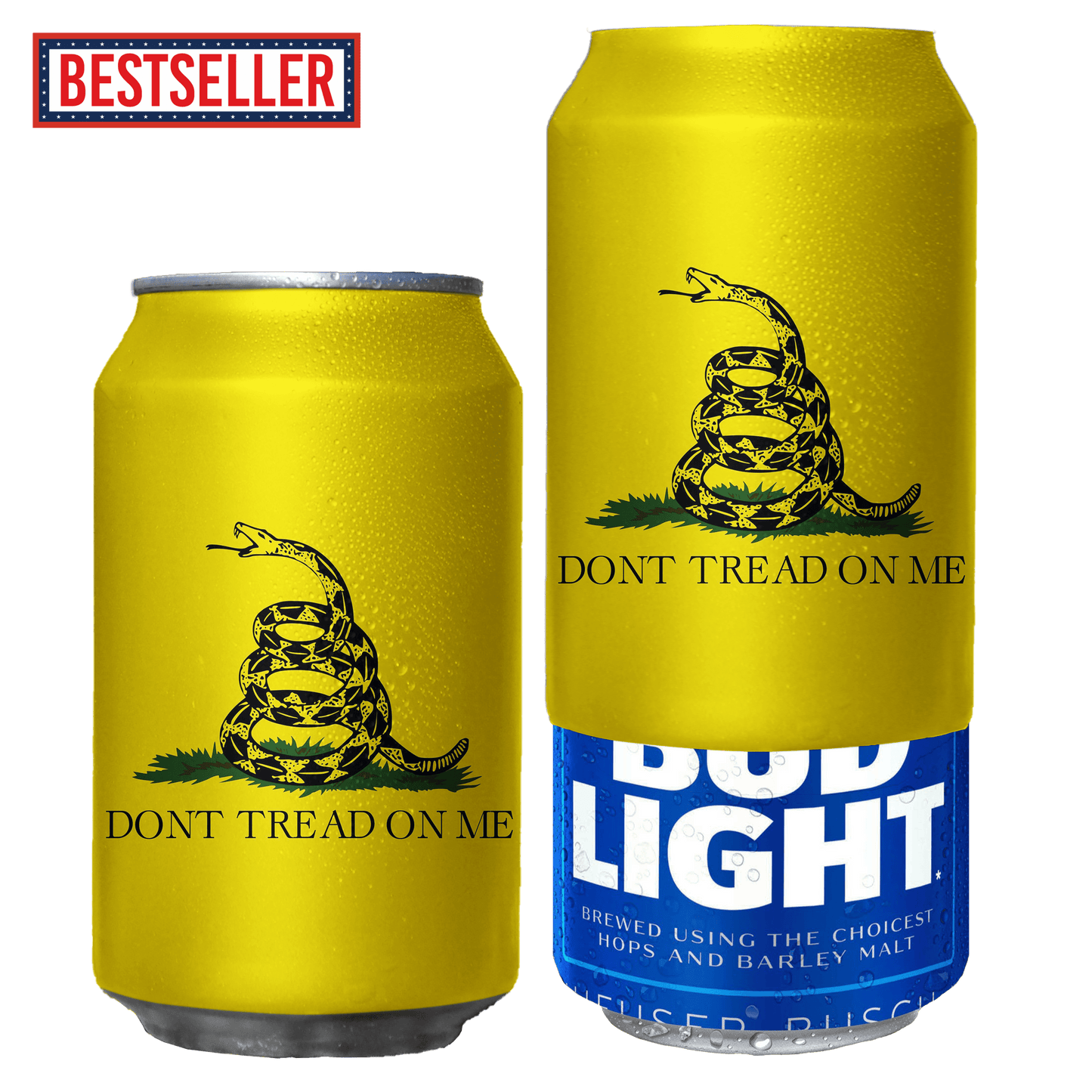 Don't Tread On Me GLOW IN THE DARK Beersy Silicone Sleeve Hide-a-Beer Can Cooler